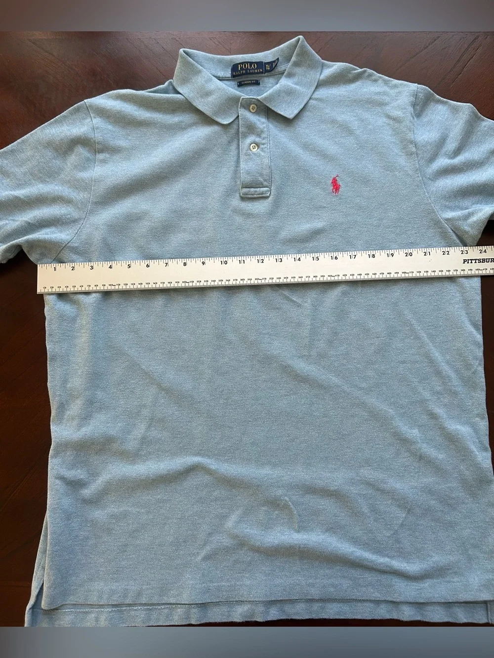 Polo by Ralph Lauren Light Blue Polo with Pink Pony Logo size XL